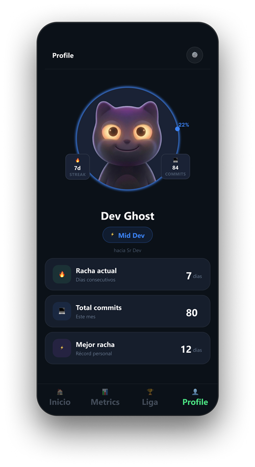 DuoGit profile screen