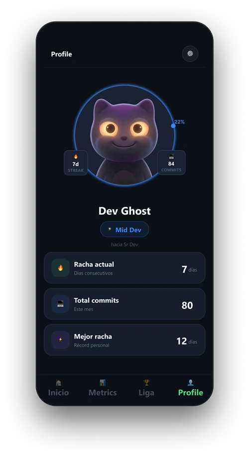 DuoGit profile screen
